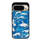 storm waves seamless pattern raging ocean water sea Google Pixel 10 Pro XL Case QC2355
