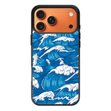 storm waves seamless pattern raging ocean water sea iPhone 17 Pro Case QC2355