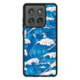 storm waves seamless pattern raging ocean water sea Motorola Moto Edge 2025 Case QC2355