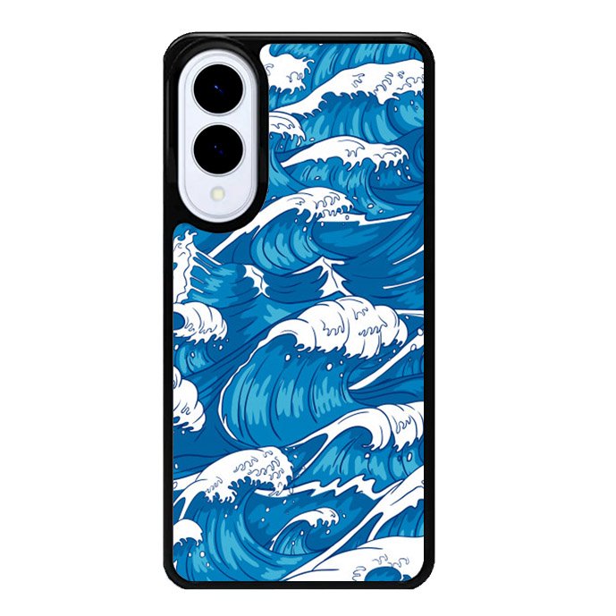 storm waves seamless pattern raging ocean water sea Samsung Galaxy S25 Edge 5G Case OV2355