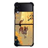 Cute Cat FLZ0636 Samsung Galaxy Z Flip 5 , Z Flip 4 , Z Flip 3 , Z Fold 5 , Z Fold 4 , Z Fold 3 5G Case