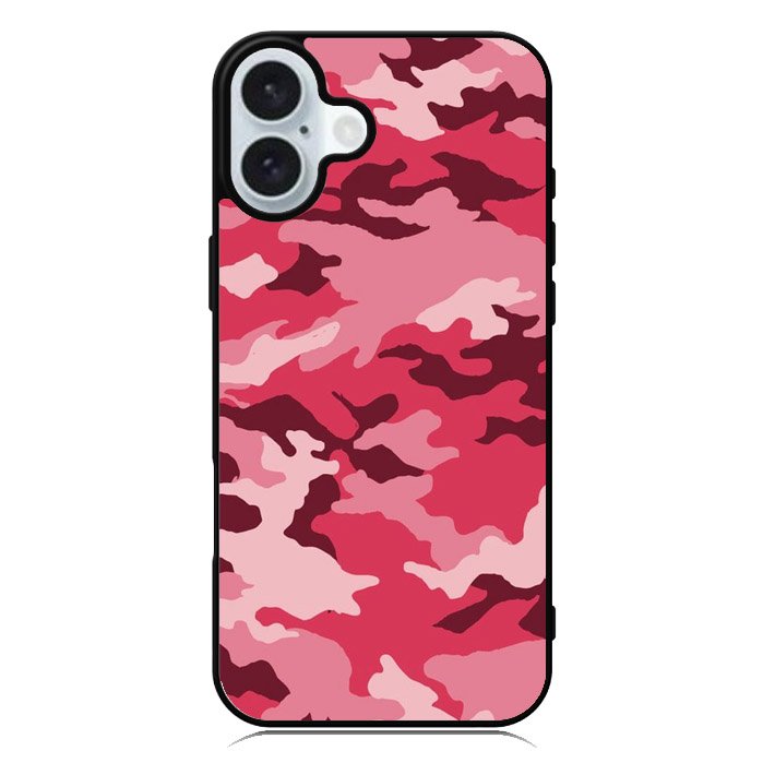 Pink Camouflage iPhone 16 Plus Case QC7966