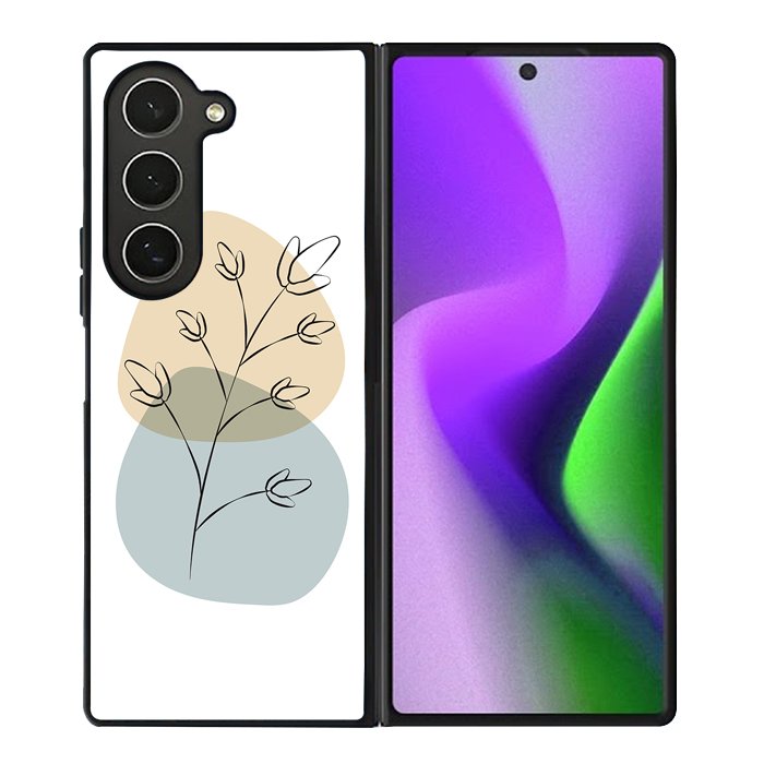 Floral Line Art FZ1482 Samsung Galaxy Z Fold 6 2024 5G Case