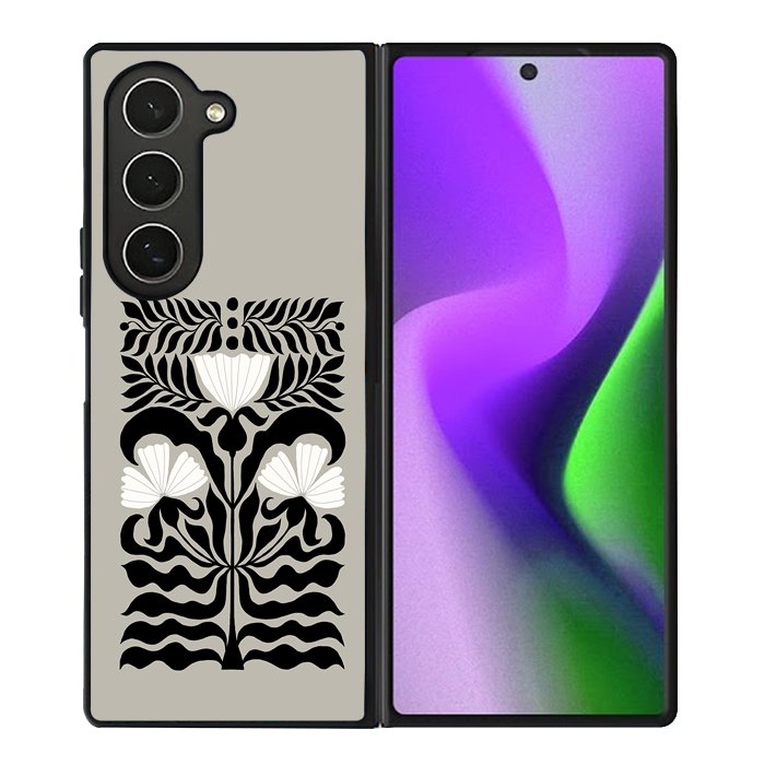 Abstract Dark Floral FZ5207 Samsung Galaxy Z Fold 6 2024 5G Case