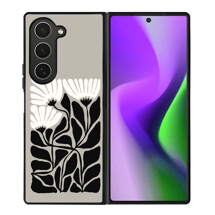 Black And White Flowers FZ5217 Samsung Galaxy Z Fold 6 2024 5G Case