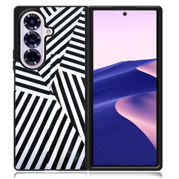 Black And White Samsung Galaxy Z Fold 7 Case OV10650