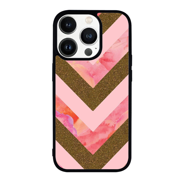 Chevron Pink Gold FLF0464 iPhone 14 Pro Max | iPhone 14 Pro | iPhone 14 Plus | iPhone 14 Case