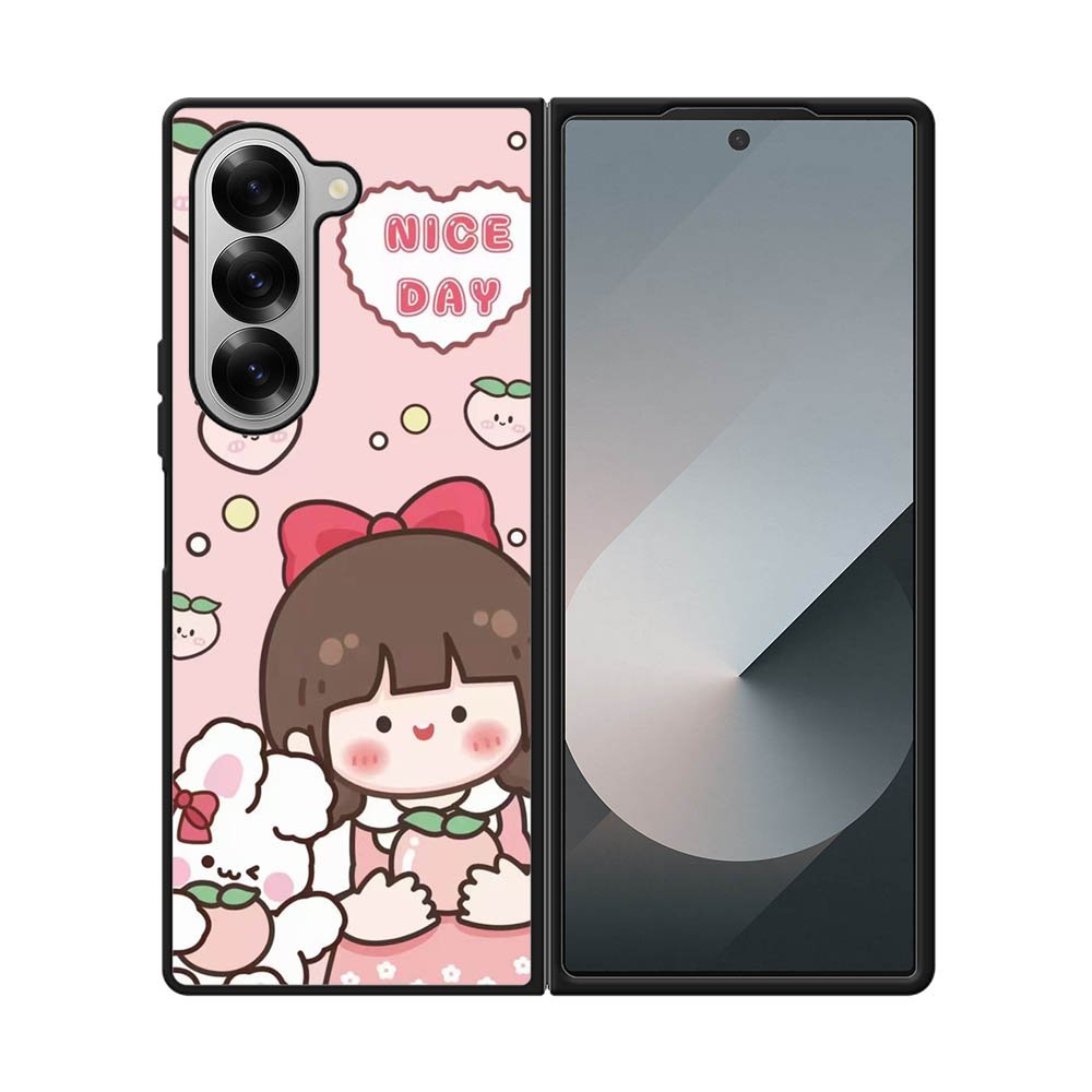 Peach Cute Nice Day Samsung Galaxy Z Fold 7 5G Case QC11224