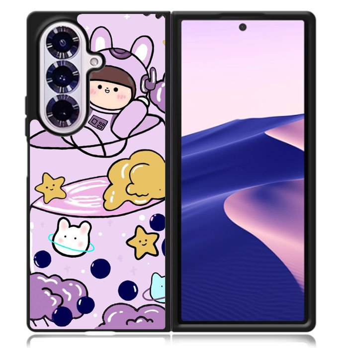 Cute Purple Bobba Samsung Galaxy Z Fold 7 Case OV11205