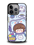 Cute Blue Space Ufo iPhone 14 Pro Case QC11201