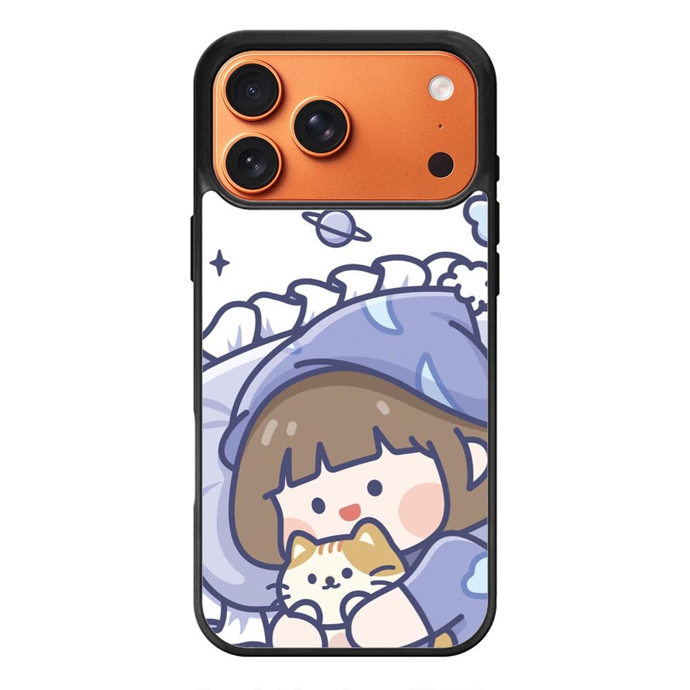 Cute Sleeping with the cat iPhone 17 Pro Case OV11213