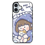 Cute Sleeping with the cat iPhone 16 Case QC11213
