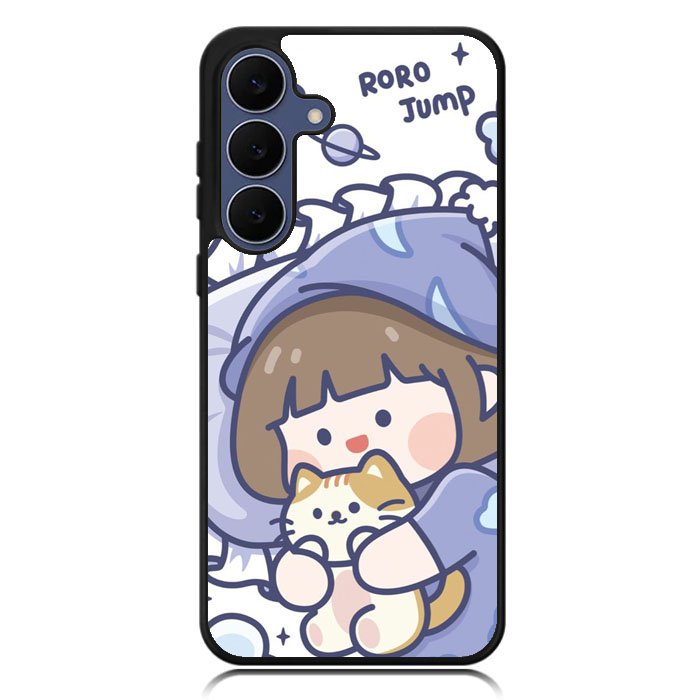 Cute Sleeping with the cat Samsung Galaxy S25 FE Case OV11213