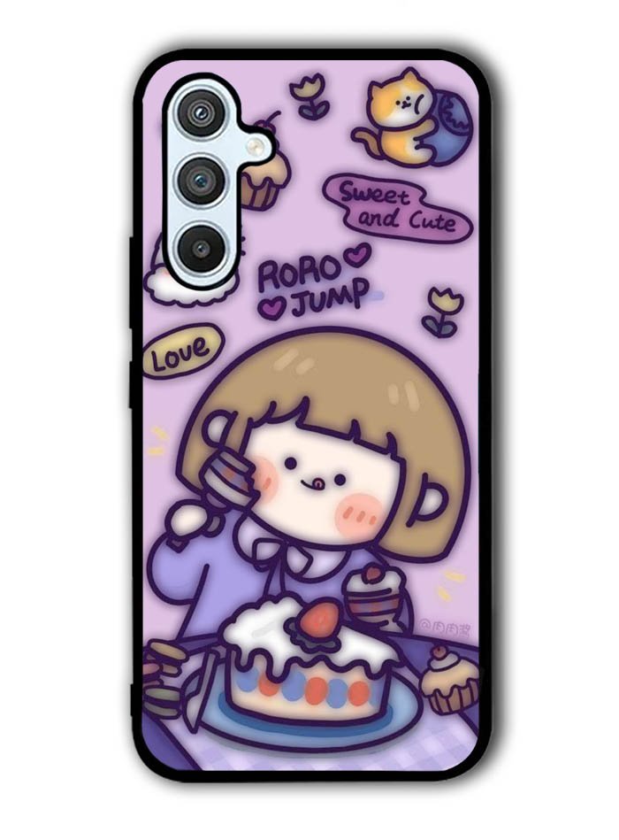 Cute Roro Jump Eat the Sweet Cake Samsung Galaxy A54 5G Case OV11210