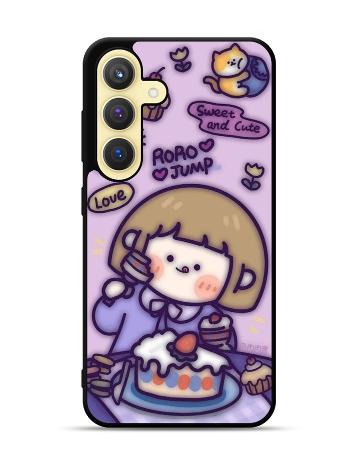 Cute Roro Jump Eat the Sweet Cake Samsung Galaxy S24 Plus 5G , Samsung Galaxy S24+ 5G Case OV11210