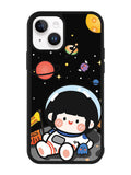 Cute Roro Jump and Astronaut iPhone 15 Case OV11207