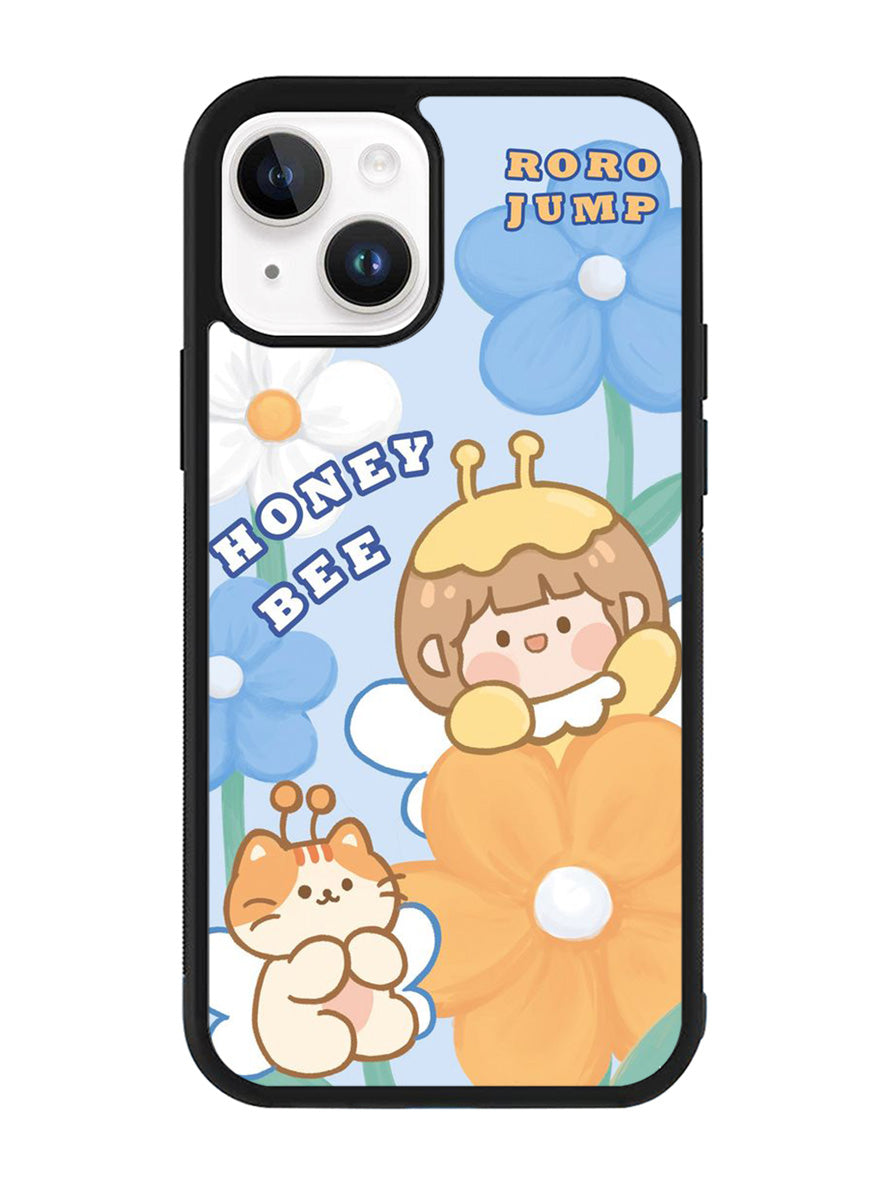 Cute Roro Jump And Honey Bee iPhone 15 Case OV11208