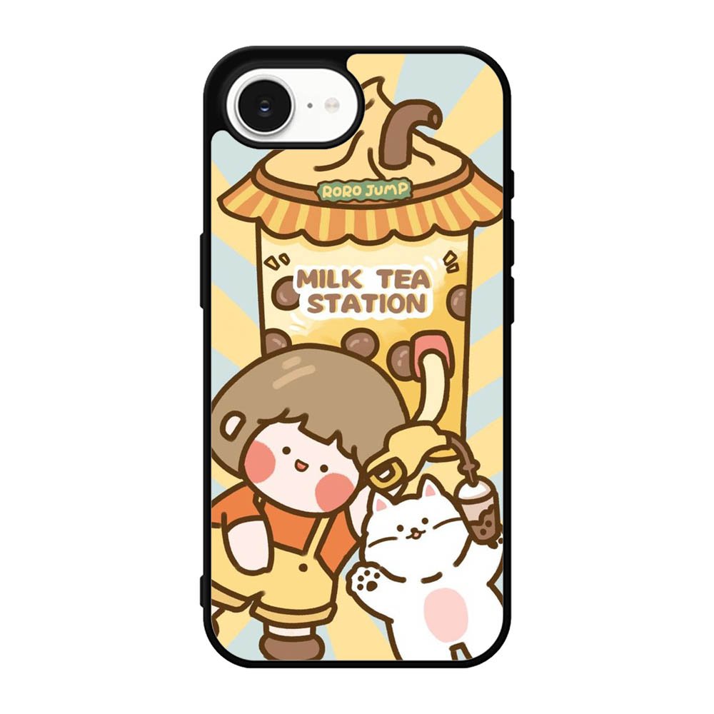 Cute Roro Jump Milk Tea Station iPhone 17e Case QC11212