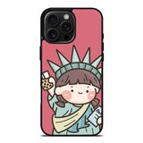 Cute Roro Jump and Liberty iPhone 16 Pro Case OV11209