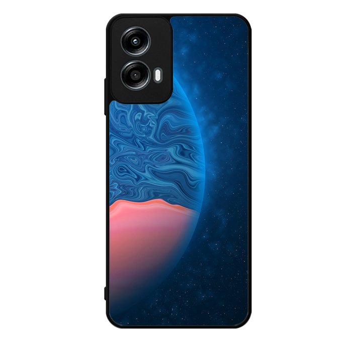 planet blue orange Motorola Moto G Play 2024 Case OV11001