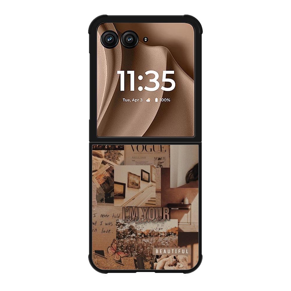 Aesthetic Brown Motorola Moto RAZR Plus 2025 Case OV11233