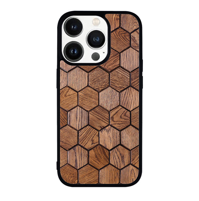 wooden hexagons FLX0443 iPhone 14 Pro Max | iPhone 14 Pro | iPhone 14 Plus | iPhone 14 Case