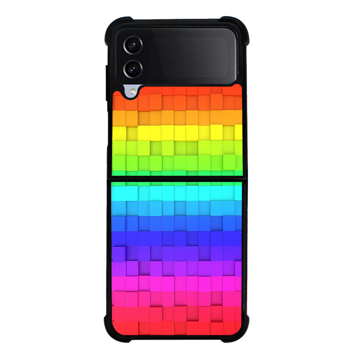 colorful cubes FLX0449 Samsung Galaxy Z Flip 5 , Z Flip 4 , Z Flip 3 , Z Fold 5 , Z Fold 4 , Z Fold 3 5G Case