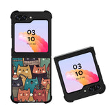 Cute Cat FLZ0469 Samsung Galaxy Z Flip 5 , Z Flip 4 , Z Flip 3 , Z Fold 5 , Z Fold 4 , Z Fold 3 5G Case