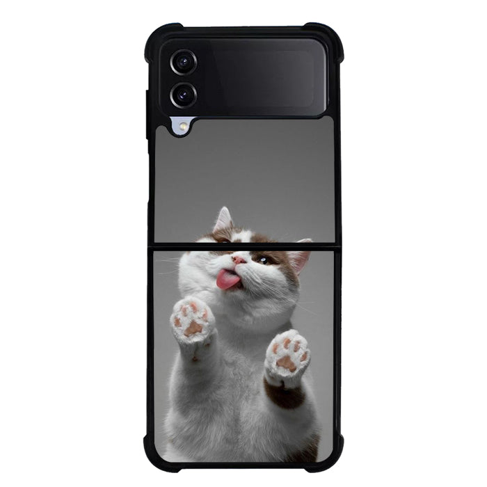 Cute Cat FLZ0480 Samsung Galaxy Z Flip 5 , Z Flip 4 , Z Flip 3 , Z Fold 5 , Z Fold 4 , Z Fold 3 5G Case