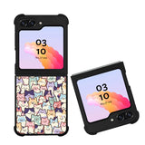 Cute Cat FLZ0555 Samsung Galaxy Z Flip 5 , Z Flip 4 , Z Flip 3 , Z Fold 5 , Z Fold 4 , Z Fold 3 5G Case