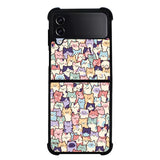 Cute Cat FLZ0555 Samsung Galaxy Z Flip 5 , Z Flip 4 , Z Flip 3 , Z Fold 5 , Z Fold 4 , Z Fold 3 5G Case