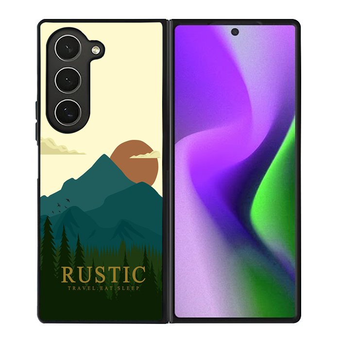Rustic Travel Eat Sleep FZ0185 Samsung Galaxy Z Fold 6 2024 5G Case