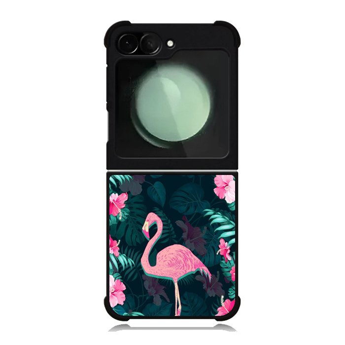 Flamingo And Flowers Samsung Galaxy Z Flip 6 Case