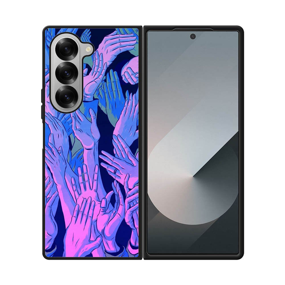 Vaporwave Wallpaper Hands Samsung Galaxy Z Fold 7 5G Case QC7748