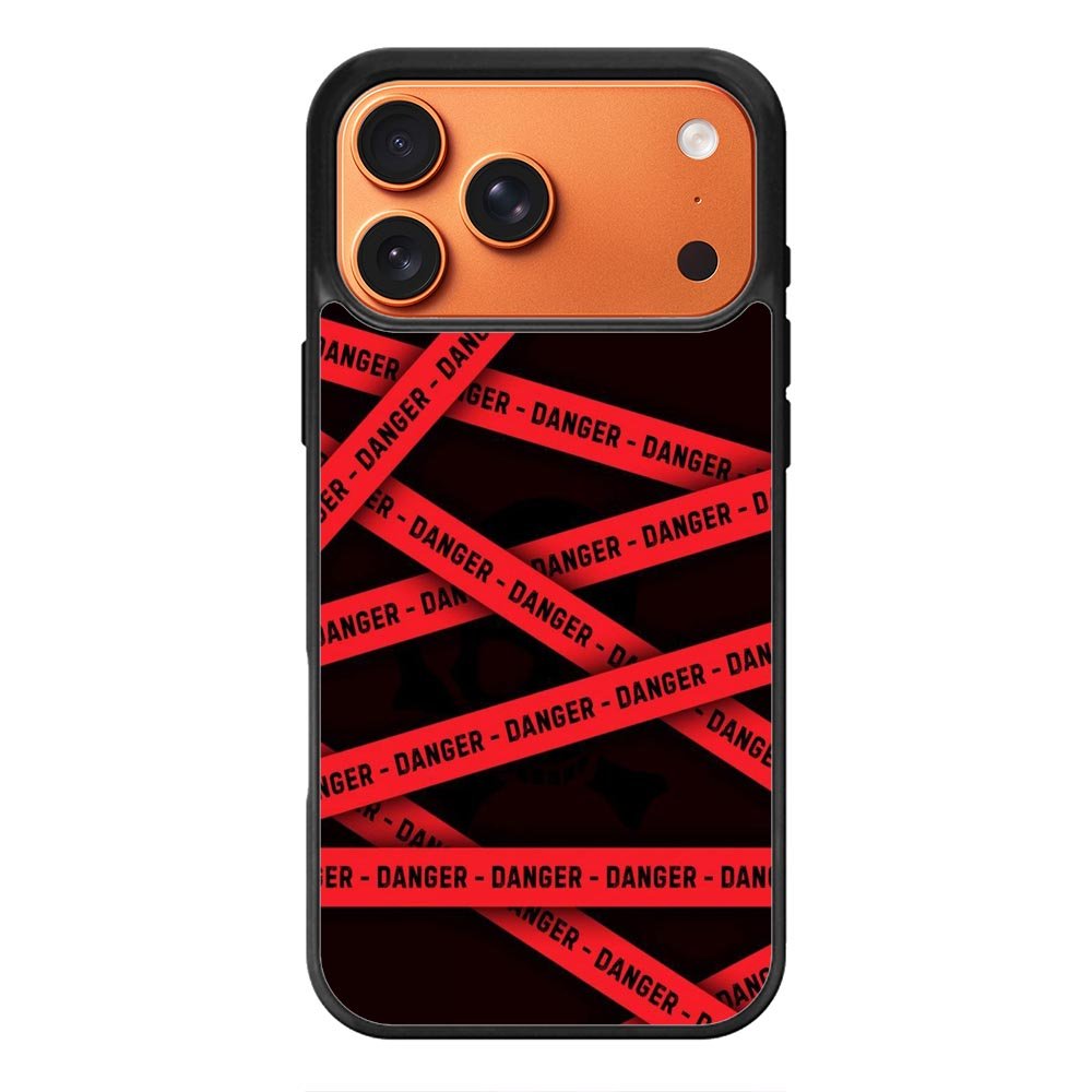 Red Danger Tape iPhone 17 Pro Case QC9533