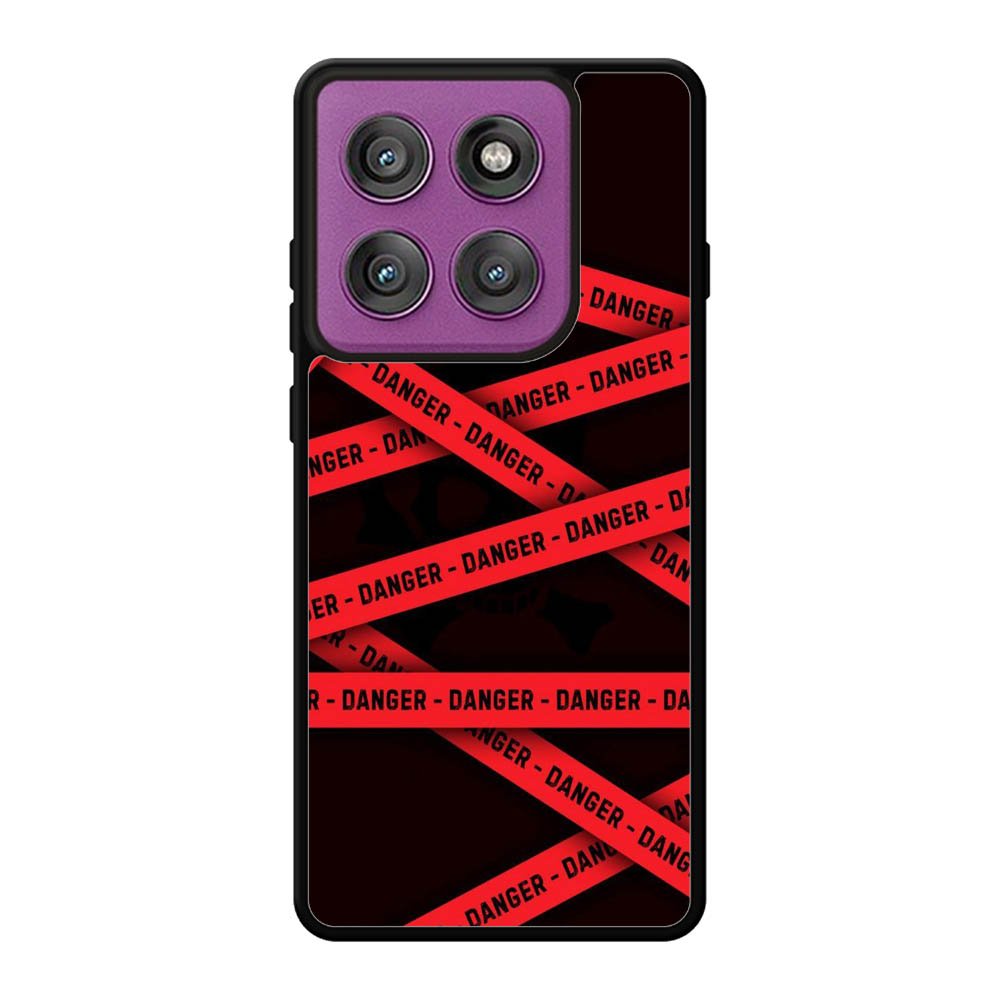 Red Danger Tape Motorola Moto Edge 60 Pro Case QC9533