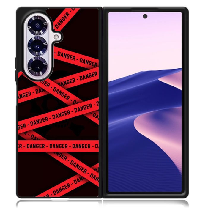Red Danger Tape Samsung Galaxy Z Fold 7 Case OV9533