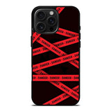 Red Danger Tape iPhone 16 Pro Max Case OV9533