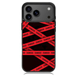 Red Danger Tape iPhone 17 Pro Case OV9533