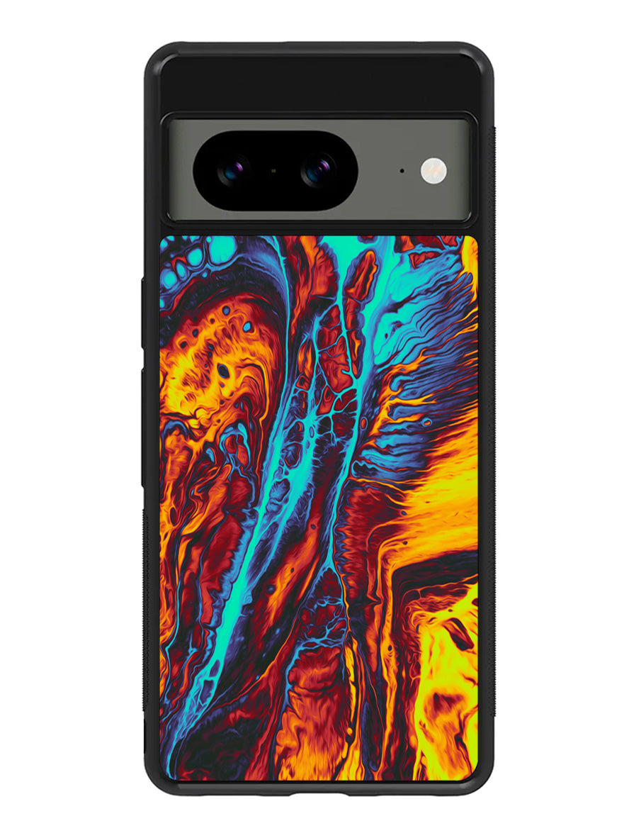 Orange And Blue Fluid Google Pixel 8A Case QC9586