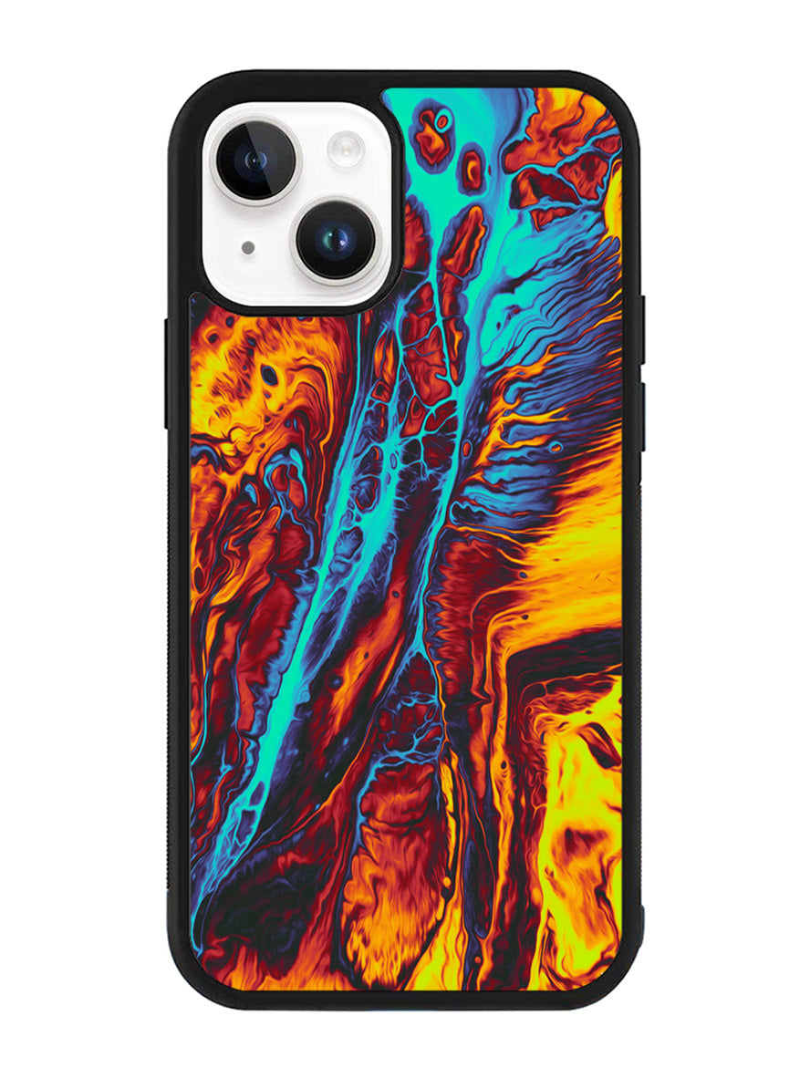 Orange And Blue Fluid iPhone 15 Plus Case OV9586