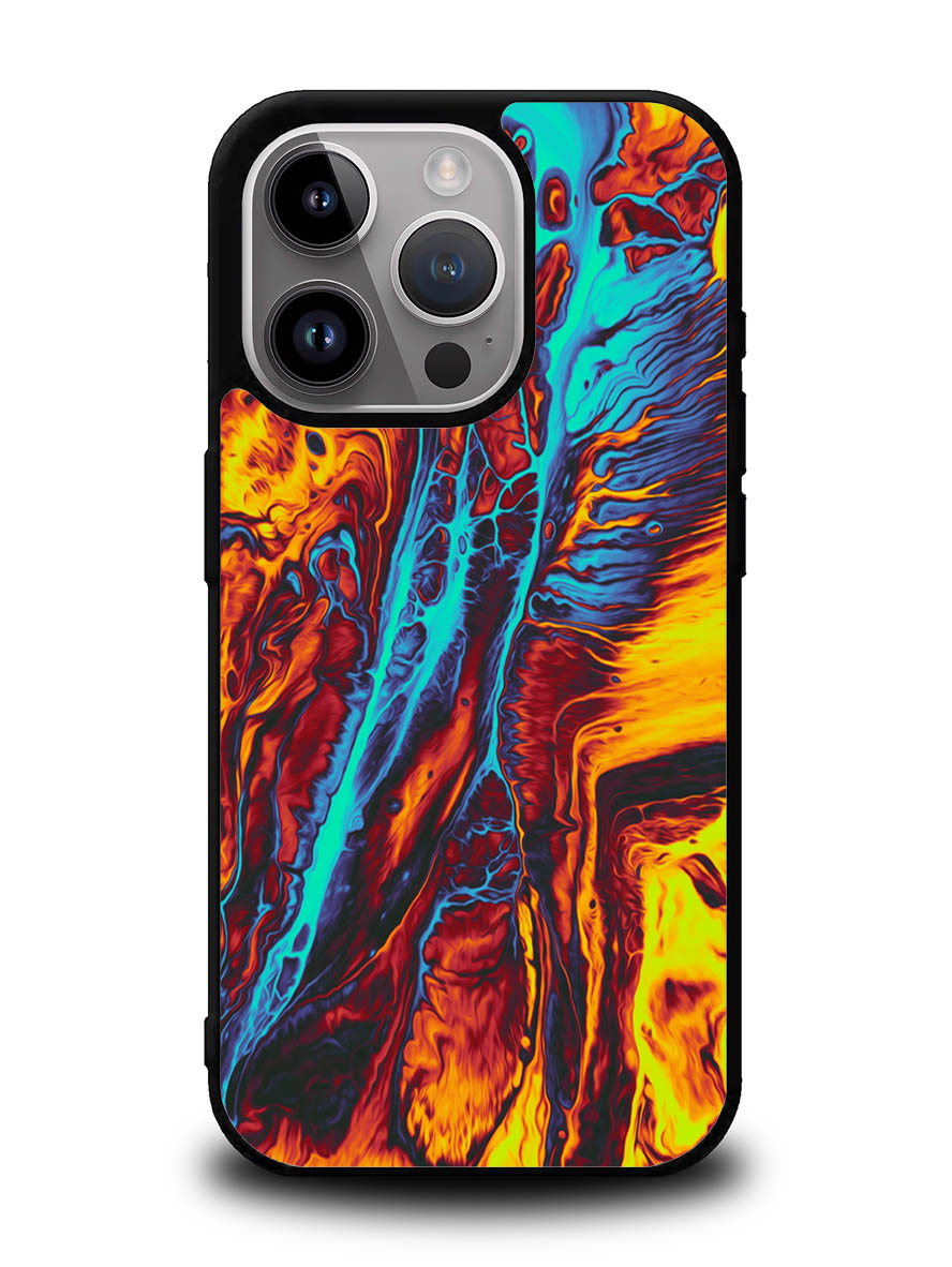 Orange And Blue Fluid iPhone 14 Pro Case QC9586