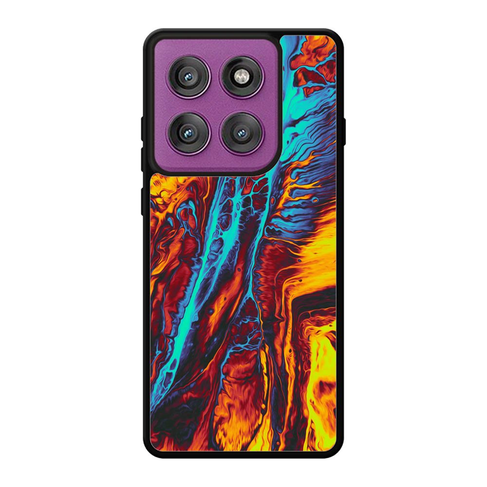 Orange And Blue Fluid Motorola Moto Edge 60 Pro Case QC9586