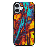 Orange And Blue Fluid iPhone 16 Plus Case QC9586