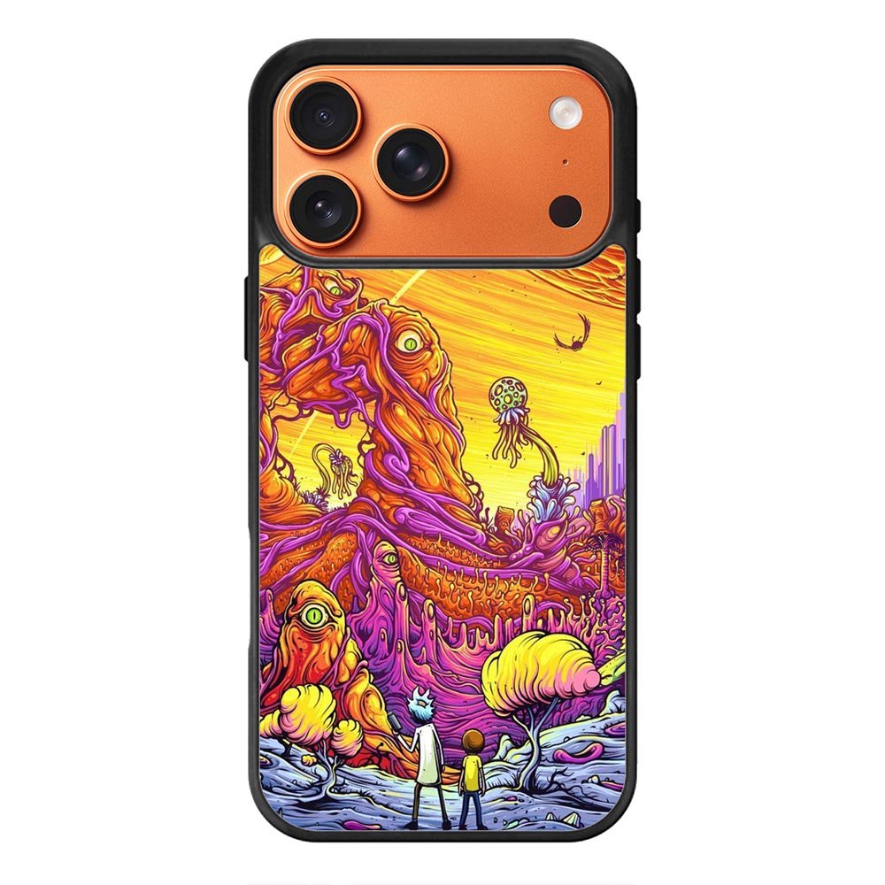 Rick And Morty World Full Colour iPhone 17 Pro Max Case QC1044