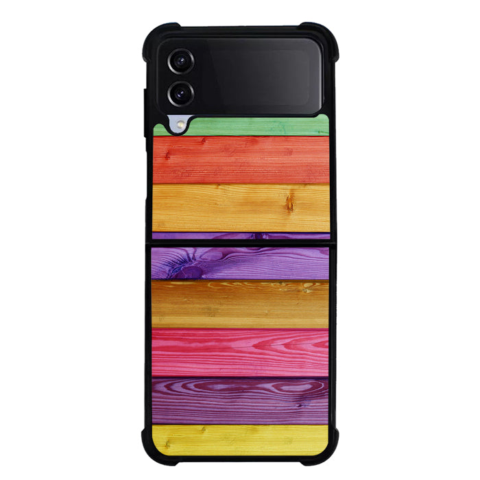 colorful wood FLX0502 Samsung Galaxy Z Flip 5 , Z Flip 4 , Z Flip 3 , Z Fold 5 , Z Fold 4 , Z Fold 3 5G Case