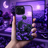 Skeleton Flower Field Surreal Art Case Cover Protective for iPhone, Samsung & Google Pixel HE0015