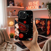 Red Galaxy Space Wall Art Print Case Cover Protective for iPhone, Samsung & Google Pixel HE0036