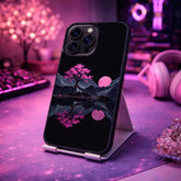 Pink Moon Sakura Lake Wall Art Case Cover Protective for iPhone, Samsung & Google Pixel HE0039