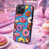 Cute Donut Pattern Pop Art Print Case Cover Protective for iPhone, Samsung & Google Pixel HE0060